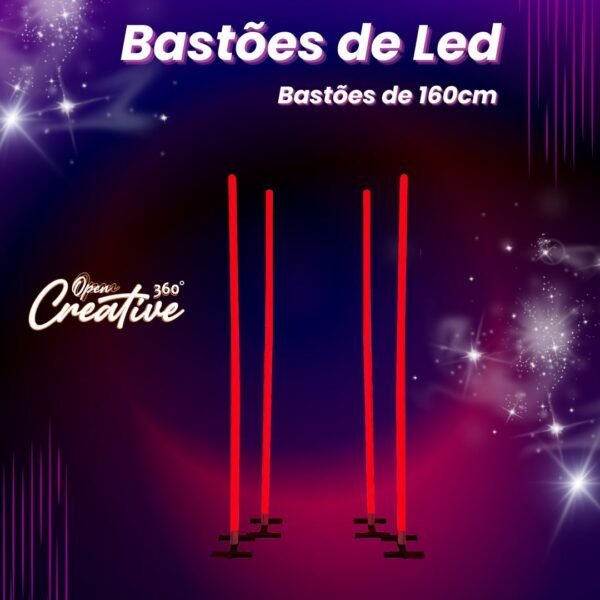 2 Bastões 160 cm  Led 3d- Tubular-RGB - Image 3