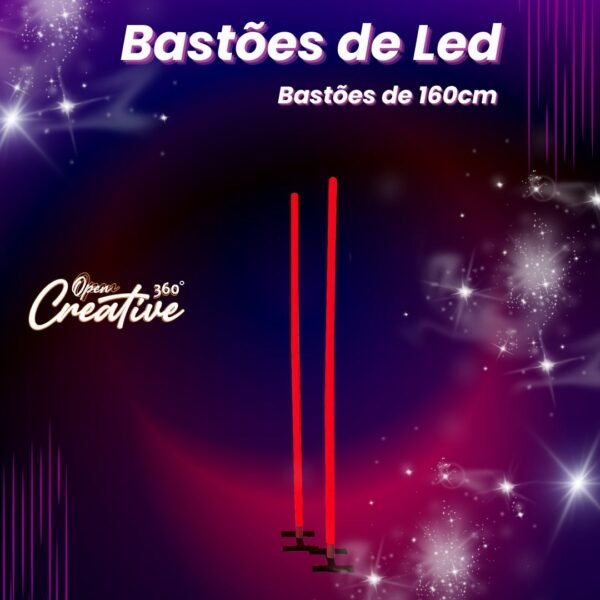 2 Bastões 160 cm  Led 3d- Tubular-RGB - Image 4